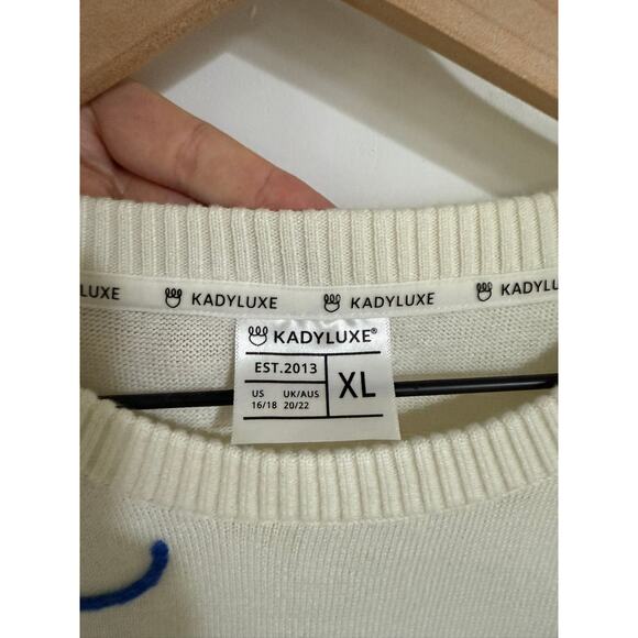 Kadyluxe Dallas Cowboys Love Letter Sweater WHT/BLU XL - Picture 3 of 7